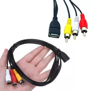 5 футов/1,5 м USB 2.0 гнездо на 3 RCA штекер видео A/V адаптер кабель камкордер