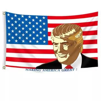 5 футов X 3 фута Флаги Трампа для улицы Яркие цвета Устойчивы к УФ-излучению и выцветанию для использования в помещении и на улице StyleA