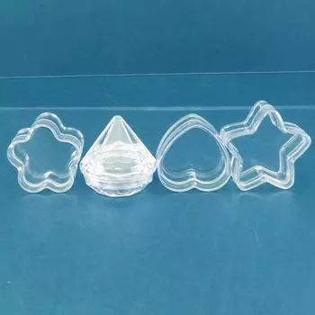 5 г Прозрачная пластиковая коробка в форме сердца из полистирола с крышкой для хранения мини-флаконов для косметики Plum blossom type