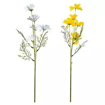 5-головный искусственный шелк, искусственный цветок маргариты, искусственное растение, домашнее свадебное украшение белый