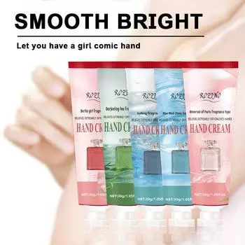 5 hand creams, moisturizing, hydrating, whitening, anti-drying, small hand creams, portable, refreshing and non-greasy gift box 5pcs
