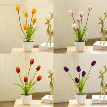 5 heads Artificial Flower Real Touch Artificial Bouquet Fake Flower for Wedding Decoration Flowers Home Garden Decor 35cm8cm9.5cm