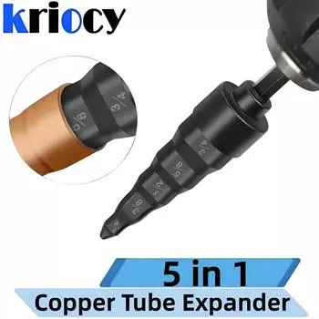 5 in 1 Copper Tube Expander for Hex Handle Hand Drill Copper Tube Expanding Air Conditioner Pipe Tool 1/4 3/8 1/2 5/8 3/4 A