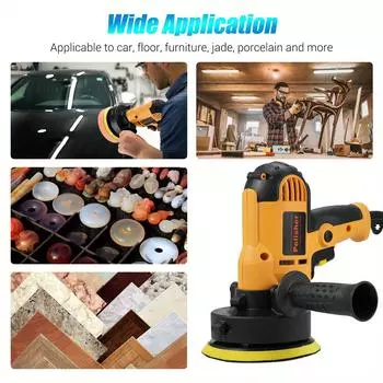 5-дюймовый электрический автомобильный полировальный комплект 700 Вт автоматический буфер 600 3700 об/мин переменная полировальная машина вспомогательная ручка губка шерстяной капот