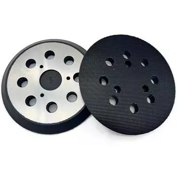 5-inch velcro sanding pad with 8 holes and metal backing