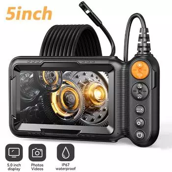 5 IPS Бороскоп Инспекционная Камера 8.5mm HD 1080P Видео Промышленная Эндоскопическая Камера с 8 Светодиодами IP67 Водонепроницаемая Одинарная и Двойная 1m
