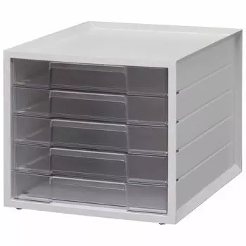 5 Iris Ohyama Letter Case A4 with Index Sticker Drawer Document Case Storage Case Tabletop Shallow Stackable Plastic Letter Box Document Envelope