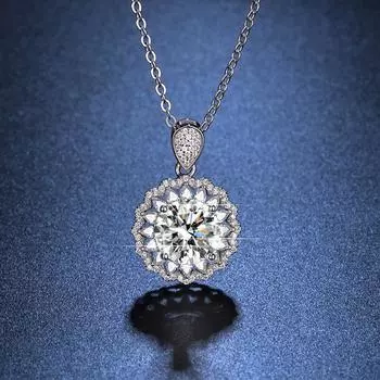 5-каратное роскошное ожерелье с инкрустированным бриллиантом «Подсолнух», женственная и легкая роскошная подвеска в виде цветка бриллианта на ключицу