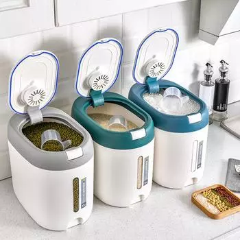 5 кг мерный бытовой кухонный рисовый ящик для хранения зерна контейнер для еды защищенная от насекомых герметичная банка для муки органайзер для банок