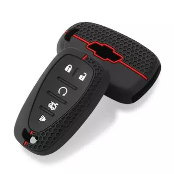 5-кнопочный силиконовый чехол для автомобильного ключа для Chevy Chevrolet 2017 2018 2019 2020 2021 Chevy Malibu Camaro Trax Traverse So красный