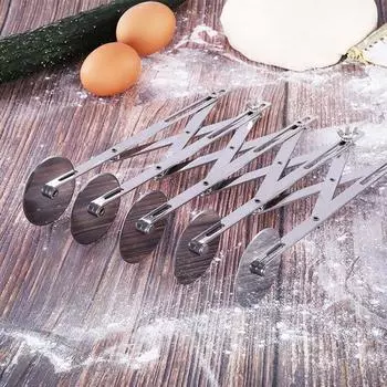 5 колес из нержавеющей стали, машина для изготовления лапши, резак для теста, разделитель, нож для пасты, гибкий роликовый нож, нож для резки теста, пиццы, кухонные инструменты Stainless steel