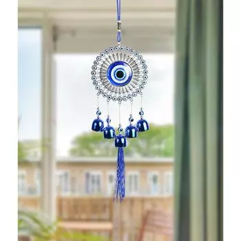5 Колокольчиков Музыка ветра для Позитивной Энергии и Защиты | Подвесной декор от сглаза для дома, балкона и офиса | Амулет ветра на удачу |