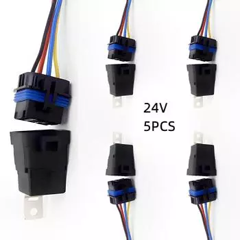 5 компл. 24 В 5-контактный встроенный жгут проводов автомобильного реле для сборки цепи автомобиля и мотоцикла