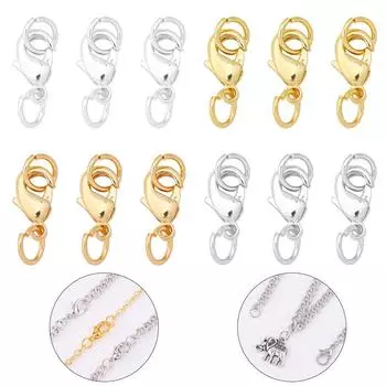 5 компл./пакет, бронзовая пряжка-лобстер, кольцо для прыжка, ожерелье, браслет, серьги, изготовление ювелирных изделий, аксессуары для рукоделия золотистый