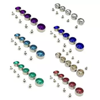 5 комплектов хрустальных заклепок с гвоздями в стиле панк для декора одежды 12mm белый