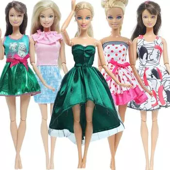 5 комплектов кукольной одежды для кукол Барби, смешанные бальные платья, наряды для кукол 1/6 11,5 дюймов, подарочный набор для игрушек для девочек