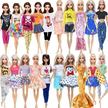 5 комплектов кукольной одежды, повседневные модные наряды, вечерние мини-платья, юбки, рубашки для 1/6 куклы 11,5 дюймов, прекрасный подарочный набор для девочки, игрушка(НЕТ КУКЛ)