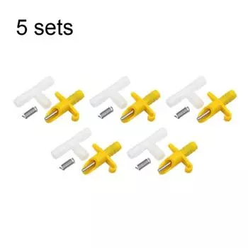 5 комплектов съемных поилок для кроликов, сосок, автоматическая интегрированная насадка для поения кроликов, курица 5 set