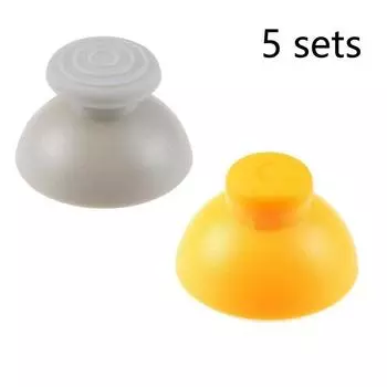 5 комплектов серых желтых левых правых аналоговых стиков-накладок на кнопки для контроллера Nintendo GameCube NGC GC