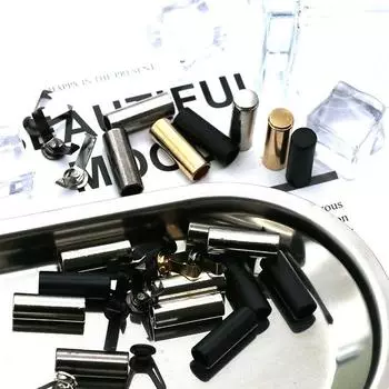 5 комплектов стопора, прямоугольные концы шнура, кнопки блокировки, съемный стопор с крышкой из сплава для веревки золотой