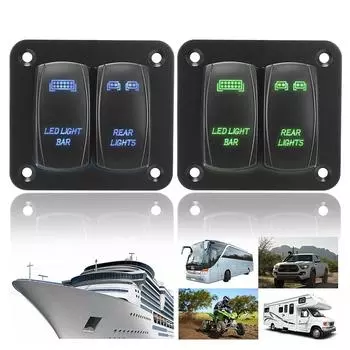 5-контактный переключатель включения/выключения для автомобиля ATV UTV со светодиодной подсветкой, жгут проводов, 2-х групповый кулисный переключатель, панель переключателя, панель управления, внутренние детали красный