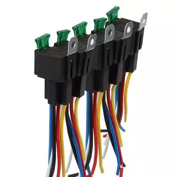 5-контактный SPST автомобильные электрические реле 30А с проводами автомобильный предохранитель лезвие реле-переключатель жгут проводов автомобильные аксессуары 5 шт./компл.