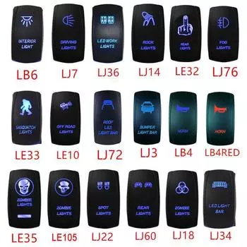 5-контактный светодиодный переключатель на лодку, клавишная панель для грузовика, лодки, автомобиля, тумблер, панель прикуривателя, выключатель, кнопка мгновенного действия