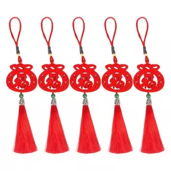 5 красных новогодних украшений, украшения для дома, год дракона, весенний фестиваль, украшения для весеннего фестиваля 2