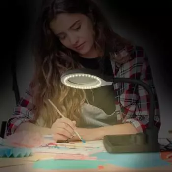 5-кратная 10-кратная увеличительная лампа для чтения с 40 светодиодами. Перезаряжаемая и освещаемая настольная лампа с большим увеличением для чтения и работы вблизи.