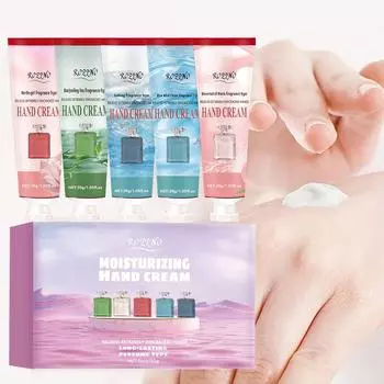 5 кремов для рук, увлажняющие, увлажняющие, отбеливающие, против сухости, маленькие кремы для рук, портативные, освежающие и нежирные, подарочная коробка 5pcs