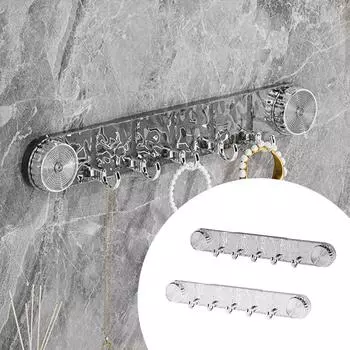 5 крючков, вращающиеся крючки с присоской, настенная прочная несущая вешалка для полотенец в ванной, рифленый рядный крючок без проколов белый