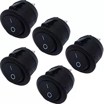 5 круглых кулисных переключателей с блокировкой положения включения-выключения с самоблокирующимся круглым переключателем кулисный переключатель | 10 А/125 В 6 А/250 В 11x7x3cm