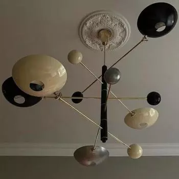 5-ламповый подвесной светильник Mid Century Modern Raw Brass Sputnik люстра Fixtu