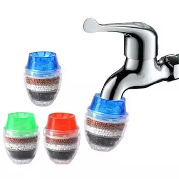 5 Layers Activated Carbon Water Purifier Kitchen Tap Filter Bathroom Faucet Mount Filters Purification Tool for Home Use зелёный