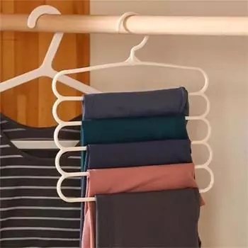 5 Layers Pants Towel Scarfs Racks Storage Clothes Hangers Trousers Hangers Organizers Holders Closet Storage Organization бежевый