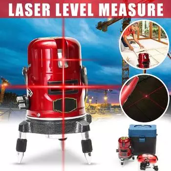 5 линий 6 точек Прецизионный самовыравнивающийся лазерный уровень 4V1H Измерительный ротационный лазер