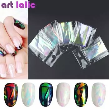 5 листов 3D голографическая звездная бумага блестящая фольга для дизайна ногтей наклейка Радуга зеркало трафарет наклейка DIY