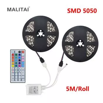 5 м/10 м 5050 SMD RGB светодиодная лента + ИК-пульт дистанционного управления светодиодное освещение с изменением цвета для подсветки телевизора домашний декор