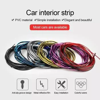 5 м/10 м универсальный автомобильный Стайлинг, декоративные полоски для салона автомобиля, съемный зазор, авто уплотнение, отделка края двери, отделочная полоса 5M красный