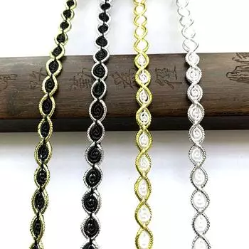 5 м/16,4 фута в каждой упаковке, черные, серебряные ленты с отделкой, HanMade, сделай сам, кривая, шитье, сороконожка, свадебное ремесло, занавеска, тканевые аксессуары, украшения