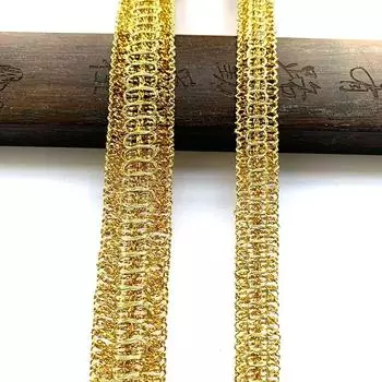 5 м/16,4 фута в каждой упаковке, золотые кружевные бейки, большая широкая швейная шляпа, занавеска, аксессуар для платья, сделай сам, ручная работа, кривые ленты, тесьма, тканевые украшения