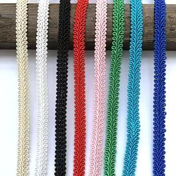 5 м/16,4 фута в каждой упаковке красные кружевные отделки шириной 1,1 см для шитья шляпы занавески платья аксессуар для самостоятельного изготовления своими руками изогнутые ленты тесьма тканевые украшения