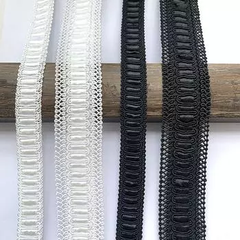 5 м/16,4 фута в каждой упаковке Кружевные швейные отделки Черные белые изогнутые ленты Одежда Ткань занавески Ручная работа DIY ремесла аксессуары шитье шляпа подарки украшения
