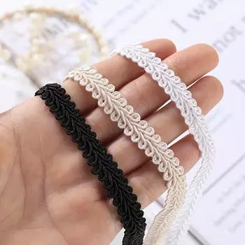5 м/196,85 дюйма, белая, черная, большая кружевная бейка с широкой нитью, плетеная лента «Сороконожка», бейка, кривая ткань, свадебное ремесло, сумка «сделай сам», платье, швейные аксессуары, украшение