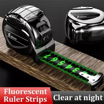 5 м/7,5 м/10 м рулетка из флуоресцентной стали, линейка для работы по дереву, линейка из высокоуглеродистой стали, утолщенная стальная самоблокирующаяся лента
