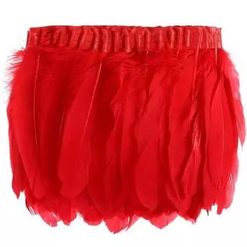 5 м гусиные перья для шитья платья, отделка бахромой, одежда для рукоделия, украшение для головы своими руками, свадебные принадлежности, аксессуары для рукоделия L красный