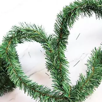 5 м искусственная зеленая сосновая гирлянда рождественская елка ротанговый баннер подвесные украшения рождественский венок новогодняя вечеринка украшения для дома своими руками