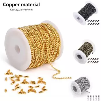 5 м/лот золотые черные бронзовые серебристые металлические шариковые цепочки 1,2-4 мм для самостоятельного изготовления ожерелий ювелирных изделий фурнитуры аксессуары Gold 1.2mm