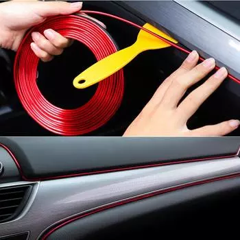 5 м Мягкая лента для салона автомобиля «сделай сам», уплотнительная лента, цветная гальваника, пленка для салона автомобиля, экстерьер, аксессуары для декора AmbieDecoration 5m фиолетовый