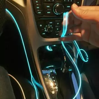 5 м освещение салона автомобиля светодиодная лента 5 В DIY гибкая EL холодная световая трубка с USB авто украшение окружающая лампа синий